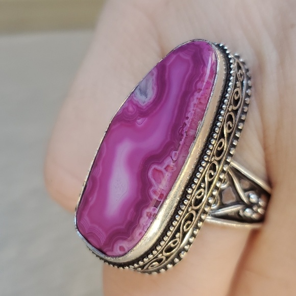 New Solar Quartz Agate 925 Silver Ring. - Picture 10 of 15